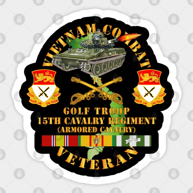 Vietnam Combat Veteran w  15th Cavalry Regiment - Armored Cav w VN SVC Sticker by twix123844